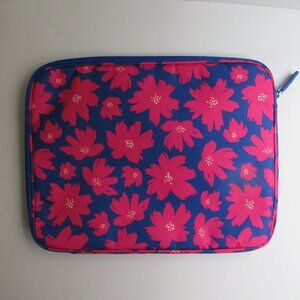 Vera Bradley Art Poppies 14" Lighten Up Laptop Sleeve  Computer Case Bag Pink